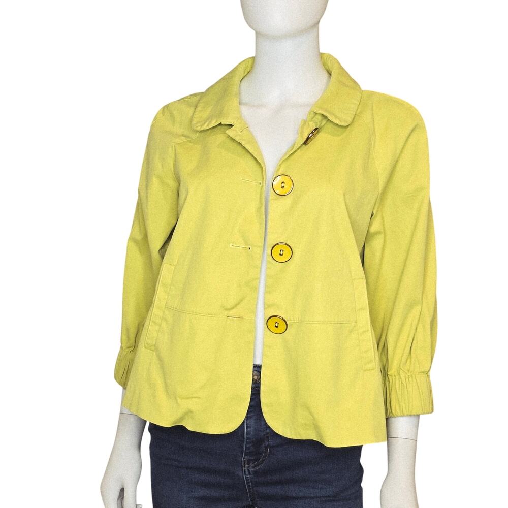 Elliott Lauren Soft Chartreuse Cotton Jacket | Size 10